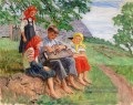 junge Musiker 2 Nikolay Bogdanov Belsky Kinder Kinder impressionismus